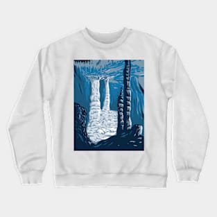 Lewis and Clark Caverns State Park Interior of Limestone Cave System Jefferson County Montana USA WPA Poster Art Crewneck Sweatshirt